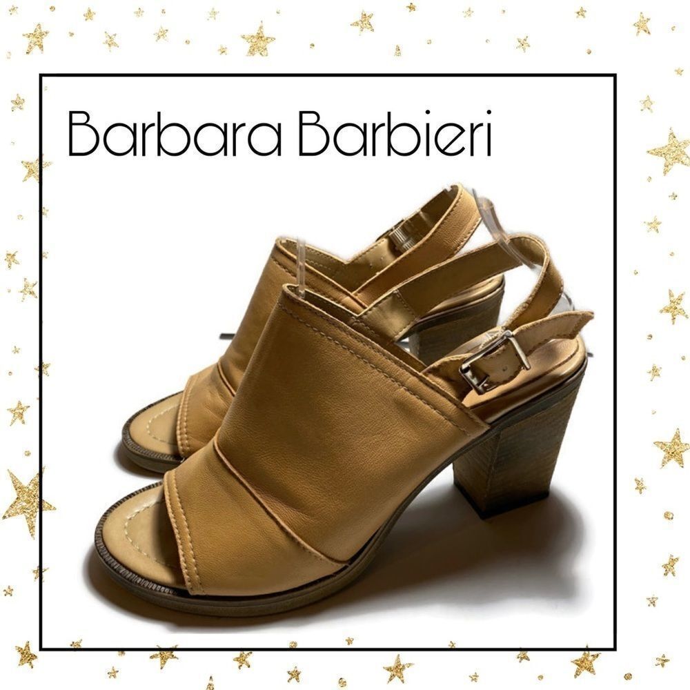Barbara Barbieri Leather Block Heel Sandals 7.5